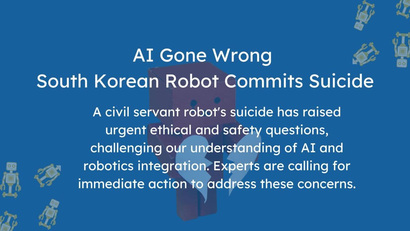 Civil Servant Robot Commits Suicide in South Korea: Shocking News