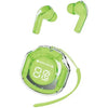 Green Air 39 Gaming Earbuds with charging case on a white background