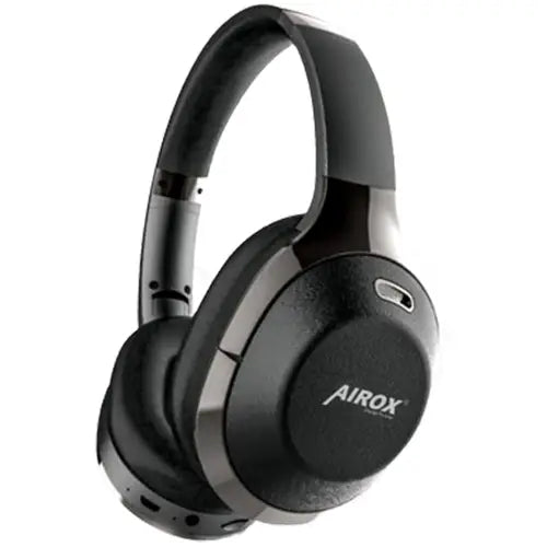 A pair of Airox Solo Wireless Stereo Headphones (HP-01) in black color.