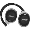 A pair of Airox Solo Wireless Stereo Headphones (HP-01) in black and silver colors.
