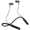 A pair of black Airox Wireless Bluetooth Earphone (NB-02) with a neckband design, showing the in-ear part and the control panel on the neckband.