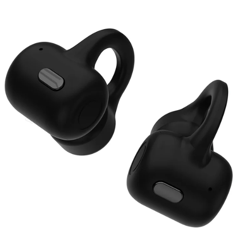 A pair of Airvibe 2 Over Ear Design - FT-01A black over-ear headphones with a wireless design.