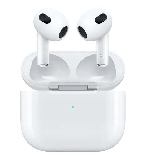Apple AirPods (3rd generation) in white color with charging case.