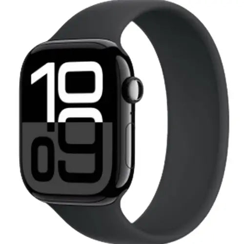 Apple watches series 10 in black with white background