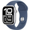 Apple watch series 10 in blue in white background.