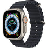 This image features the Apple Watch Ultra 49mm, showcasing its robust design and advanced functionality. The watch features a large, colorful digital display that provides detailed information such as heart rate, altitude, and speed, encapsulated within a sleek silver case.