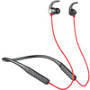 Audionic Supreme X10 Wireless Neckband with black and red color scheme, showing the in-ear part and the flexible neckband.