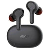Aukey TWS Wireless Earbuds (EP-T25) in black color with a charging case.