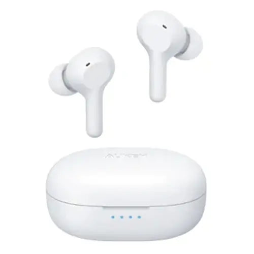 Aukey TWS Wireless Earbuds (EP-T25) in white color with a charging case.
