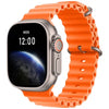 BML Ultra Max smartwatch with orange band on white background