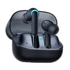 A pair of Baseus AeQur G10 Wireless Earphones in black color, with a charging case.