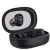 A pair of Baseus Bowie WM03 true wireless earphones in black color, displayed in an open charging case.