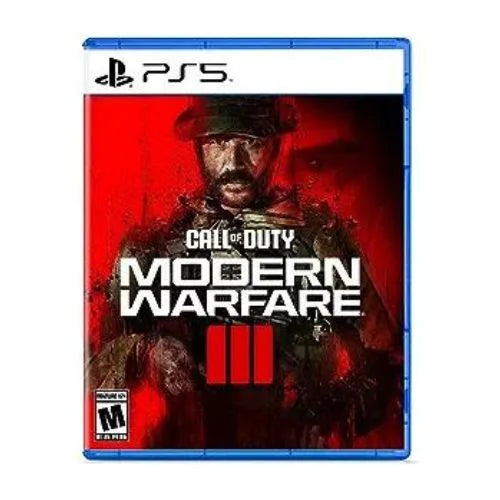 A PS5 game case for Call of Duty Modern Warfare III PS5 featuring a red and dark themed cover art.