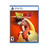 A game 'DRAGON BALL Z: Kakarot PS5' featuring an illustration of the character Goku in his iconic orange outfit against a red and orange background.