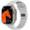 DT8 Ultra digital smartwatch with a white band and case, featuring a colorful display showing a horse graphic.