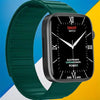 Dany Rex Fit A digital smart watch with a black case and a green band, displaying time and smart watch features on its screen.