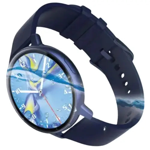 Dany Titan Amoled Wristwatch with blue strap and round face on white background