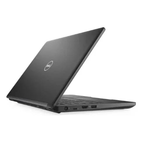 Dell Latitude E5280 laptop in black color, shown in an open position with the screen angled towards the viewer.