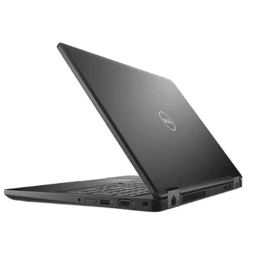 Dell Latitude E5590 laptop in black color, shown from a side angle with the screen closed.