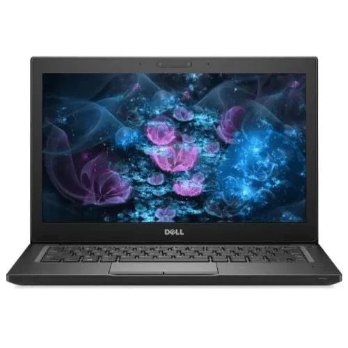 Dell Latitude E7290 with a colorful abstract design on the screen on a white background