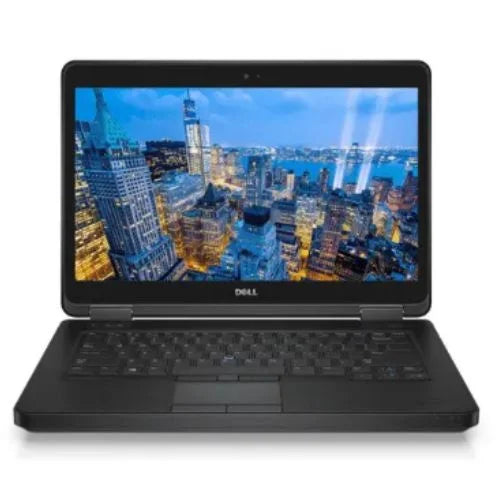 Dell Latitude E7400 with cityscape background on a white background