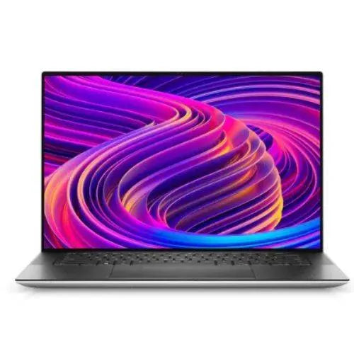 Dell Latitude E7400 laptop with a colorful screen displaying abstract patterns.