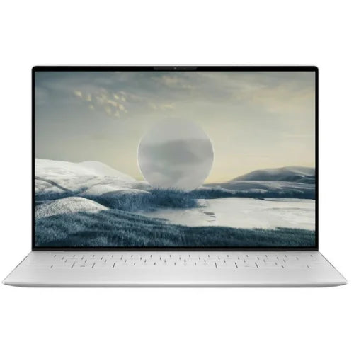 Dell XPS 13 9350 with a scenic display on a white background