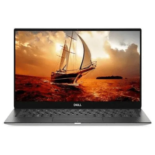Dell XPS 13 9380 with a sailboat scene on the screen on a white background