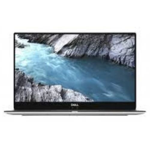 Laptop with a scenic display on a white background