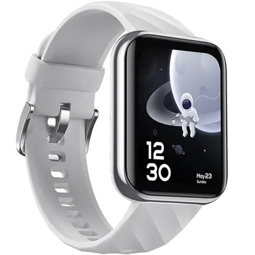 Dizo Watch D by Realme TechLife with a white band on a white background. Buy electro