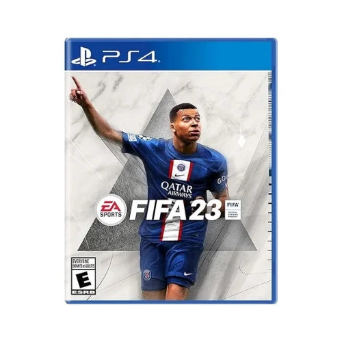 A game case FIFA 23 PS4 featuring a football player in mid-action.