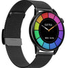 A black Faywa Legend Smart Watch with a colorful dial and a black mesh band, branded as Faywa.