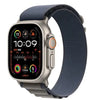 GS Ultra Smart watch with a blue strap on a white background