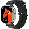 GW8 Ultra digital smart watch with a black band and a display featuring a colorful horse graphic.
