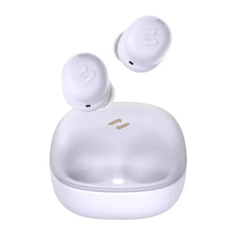 White wireless earbuds with charging case on a white background HAVIT TW969 True Wireless Earbuds 969 (New)
