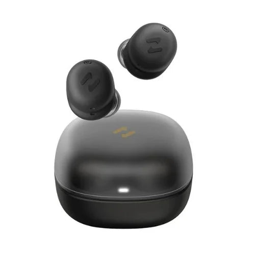 Black wireless earbuds with charging case on a white background HAVIT TW969 True Wireless Earbuds 969 (New)