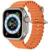 HW8 Ultra Max digital smart watch with a orange band and silver case, displaying a colorful digital screen with various smart watch app icons.