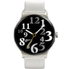 Haylou Solar Lite Smart Watch with a black dial and white strap on a white background