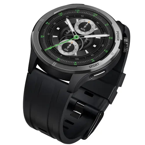 Black Haylou Solar Neo Smart Watch with a detailed face on a white background