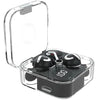 A pair of black Hottu TWS Earbuds HOT-TS20 in an open transparent charging case.