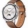 Huawei Watch GT 4 (46mm) Smartwatch with brown leather strap on white background