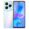 Infinix Hot 40 Pro smartphone in palm blue color with a visible camera module on the back and a notch on the screen.