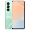Infinix Hot 50 in sage green color smartphone with a dual camera on the back and a single punch-hole camera on the front, with a green-to-orange gradient color.