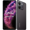 Infinix Smart 7 HD mobile phone in ink black color with dual rear cameras and a water droplet display notch.