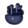 A pair of Itel BudsAce ANC Wireless Earbudsin dark blue color, with a charging case.