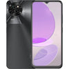 An Itel S23 4G mobile phone in starry black color with a dual camera setup on the back and a large display.