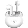 A pair of white Itel Wireless Earbuds T1 Neo in their charging case.