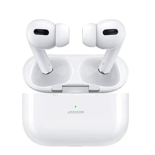 white JOYROOM AirPods Pro (JR-T03S Pro) in a charging case.