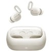 A pair of white JOYROOM Cozydots Series JR-TS1 true wireless earbuds with a charging case.