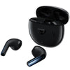 A pair of Joyroom JR-PB1 True Wireless Dual-Mic ENC Earphones in black color, with the earbuds inside an open charging case.